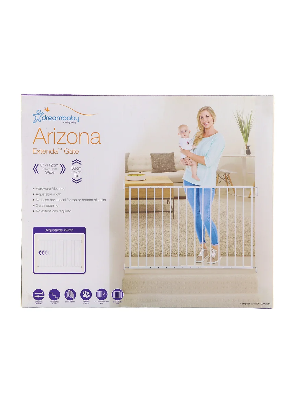 Dreambaby White Arizona 2-Panel Extenda-Gate - One Size Image 3