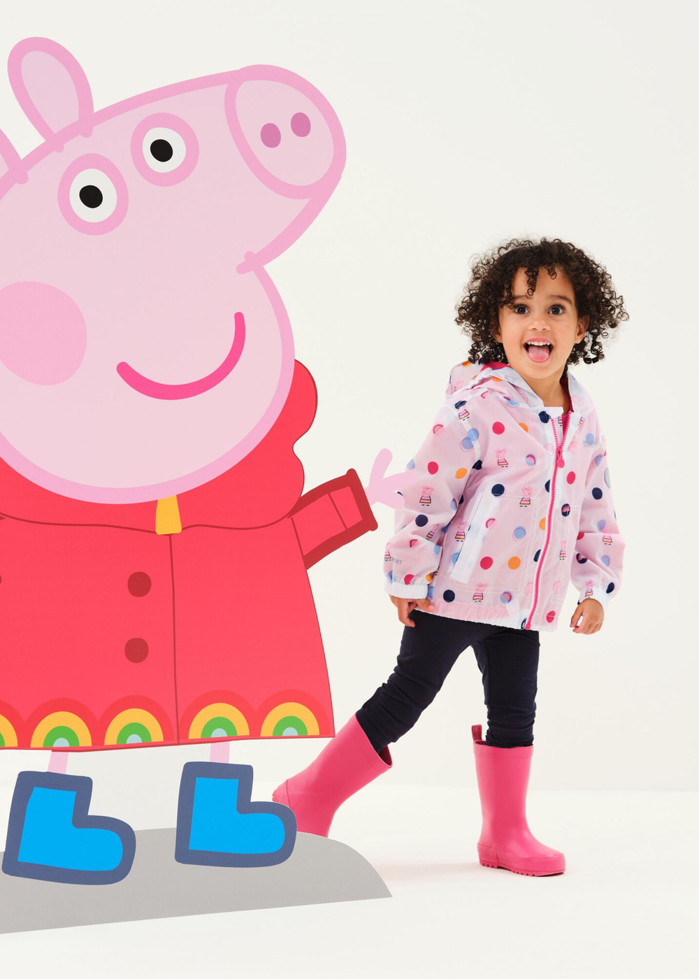 Regatta White/Pink Peppa Pig Muddy Puddle Jacket - 2-3 Yrs Image 4