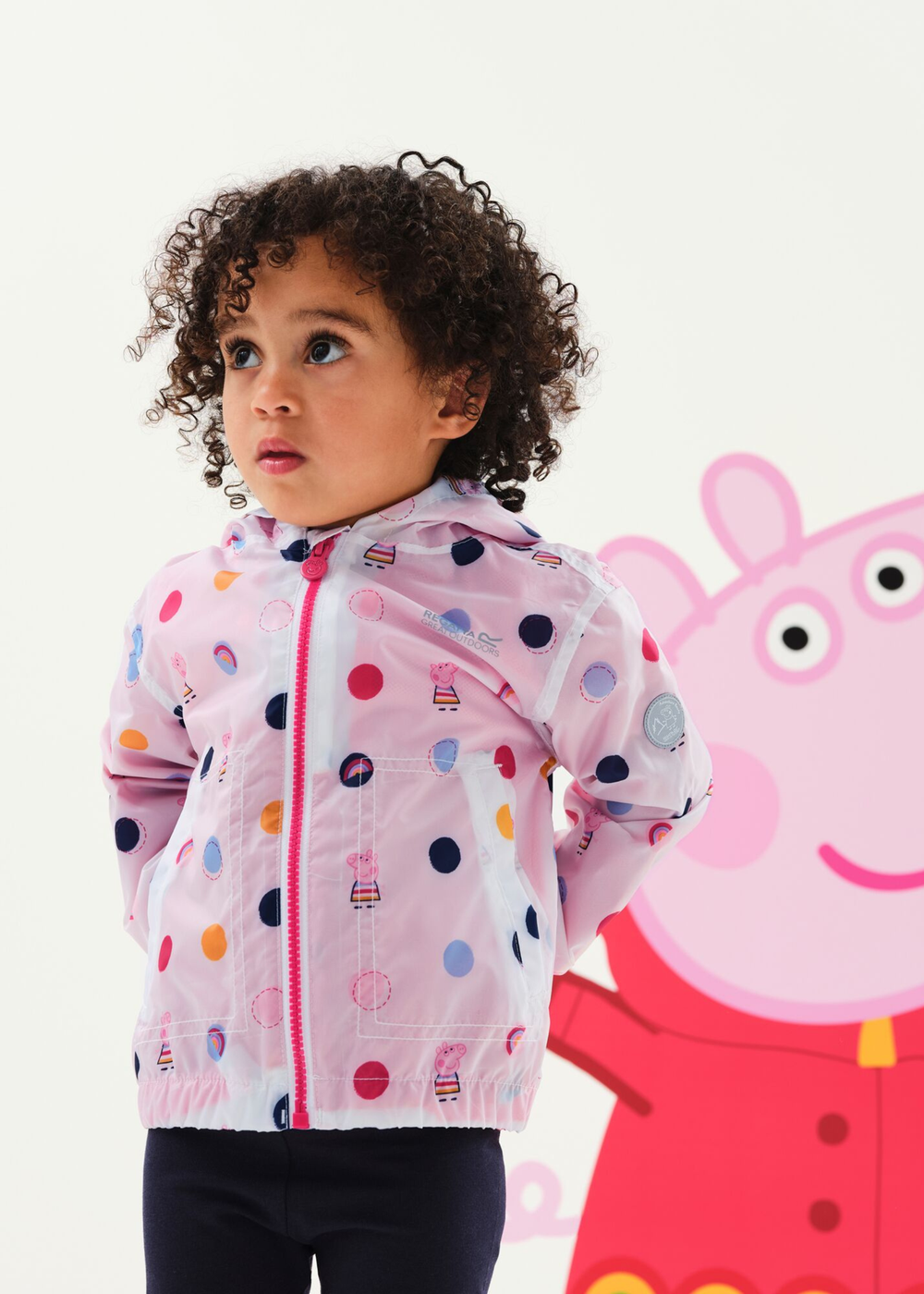 Regatta White/Pink Peppa Pig Muddy Puddle Jacket - 2-3 Yrs Image 3