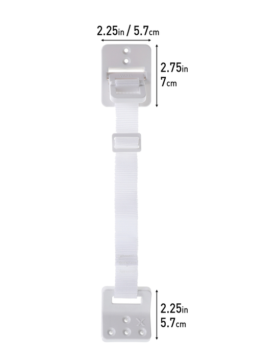 Dreambaby White Heavy Duty Hinged Furniture Anchors 4 pack - One Size Image 3