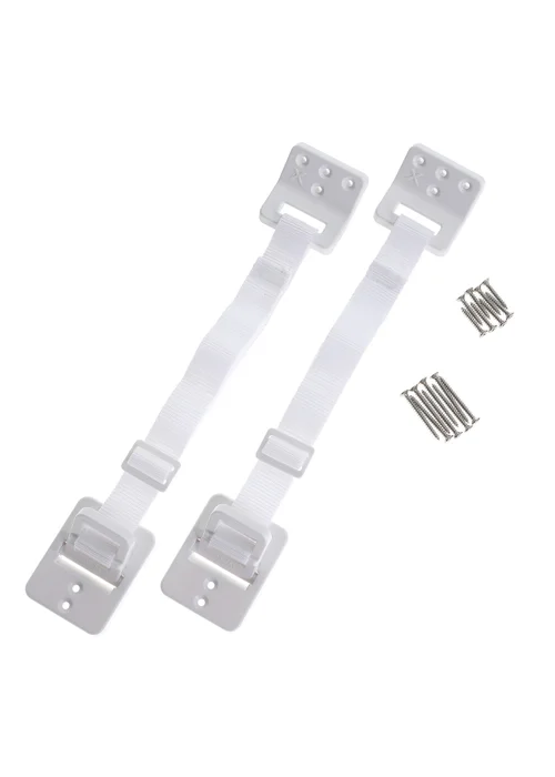 Dreambaby White Heavy Duty Hinged Furniture Anchors 4 pack - One Size Image 1