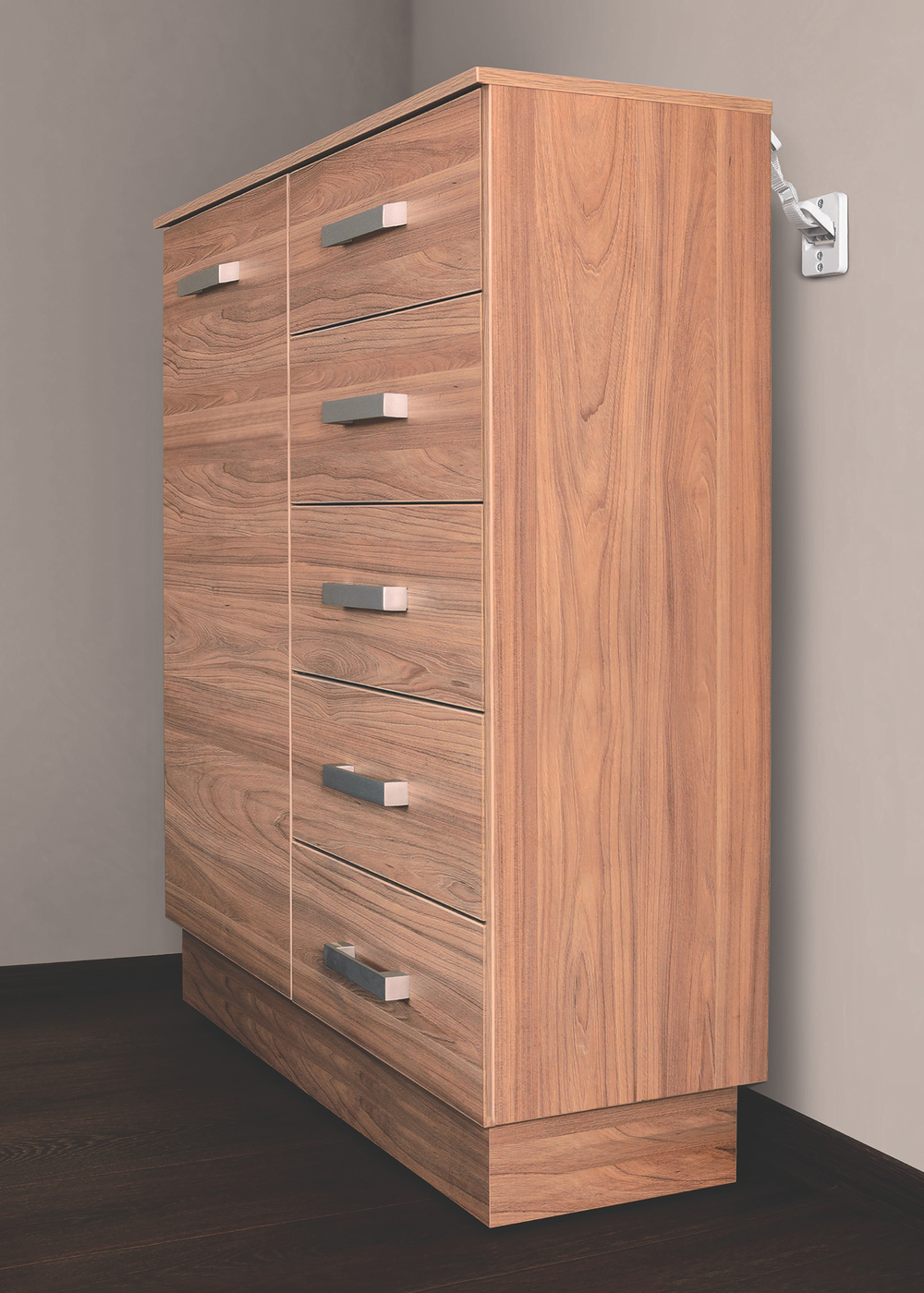 Dreambaby White Heavy Duty Hinged Furniture Anchors 4 pack - One Size Image 2