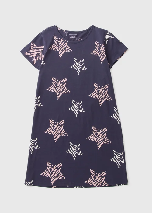 Navy Animal Print Star Nightie - Extra small Image 3