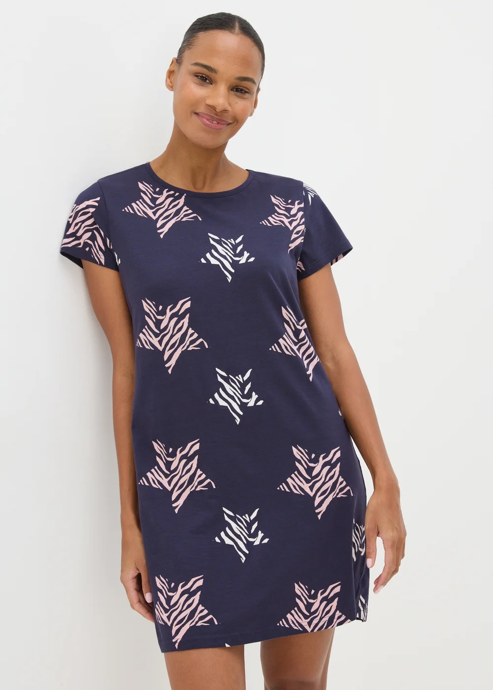 Navy Animal Print Star Nightie - Extra small Image 1