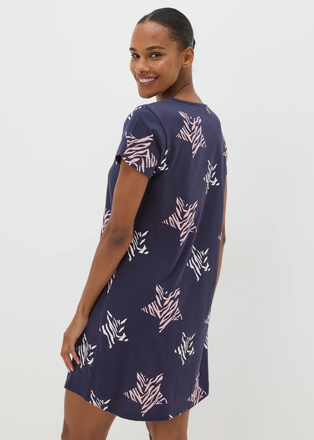 Navy Animal Print Star Nightie - Extra small Image 2