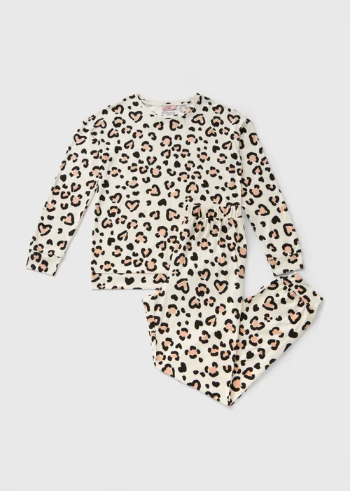 Cream Leopard Print Pyjama Set - Extra small Image 3
