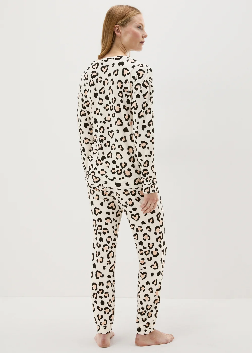 Cream Leopard Print Pyjama Set - Extra small Image 2