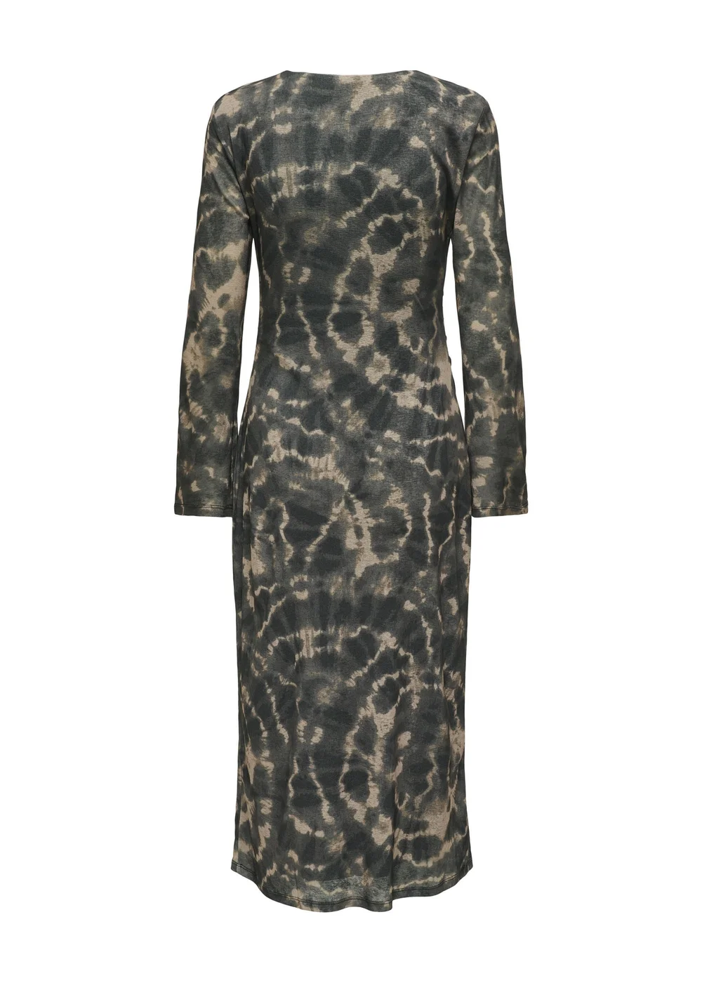 JDY Black Ruched Mesh Midi Dress - Size 8 Image 2