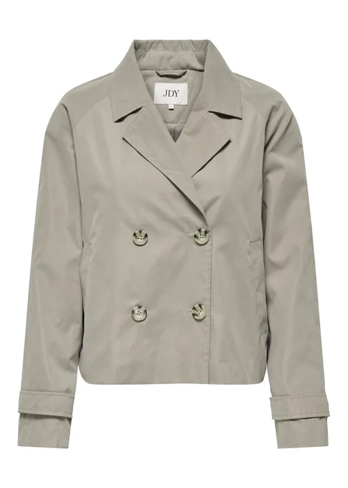 JDY Beige Cropped Trench Coat - 14 Image 5
