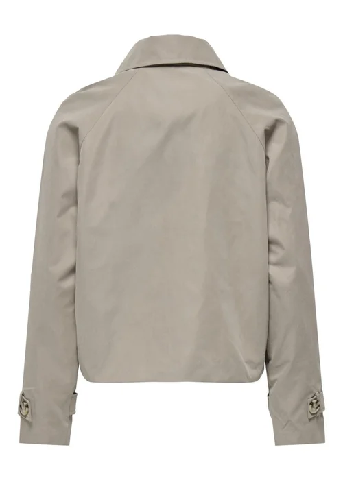 JDY Beige Cropped Trench Coat - 14 Image 6