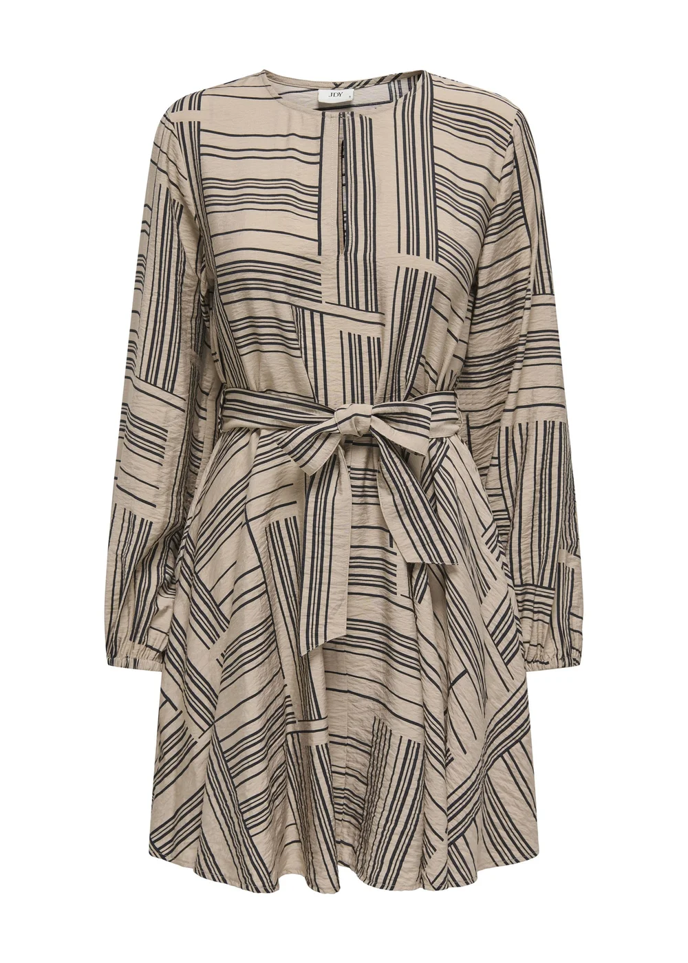 JDY Beige Life Belted Mini Dress - Size 8 Image 1