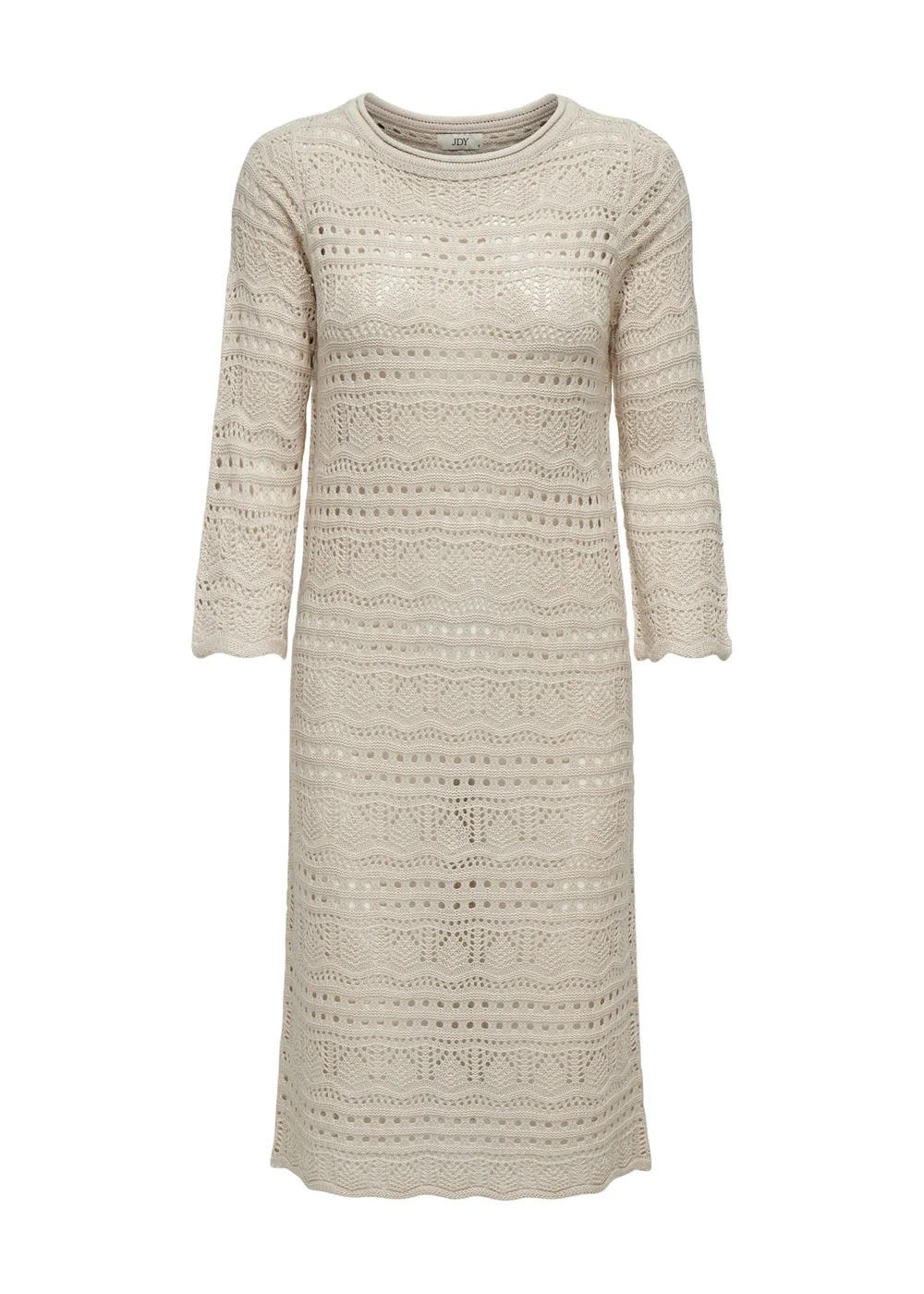 JDY Beige Crochet Midi Dress - 10 Image 1