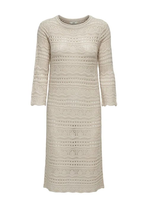 JDY Beige Crochet Midi Dress - 10 Image 1