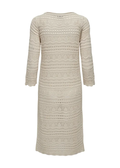 JDY Beige Crochet Midi Dress - 10 Image 2