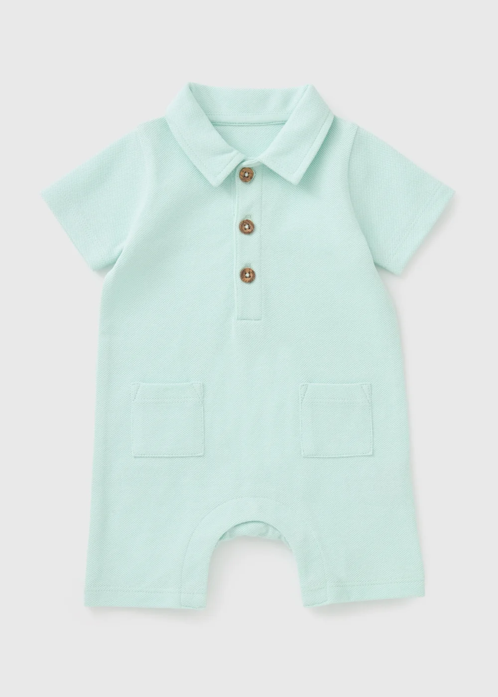 Baby Blue Polo Romper (Newborn-23mths) - 0-3 months Image 1