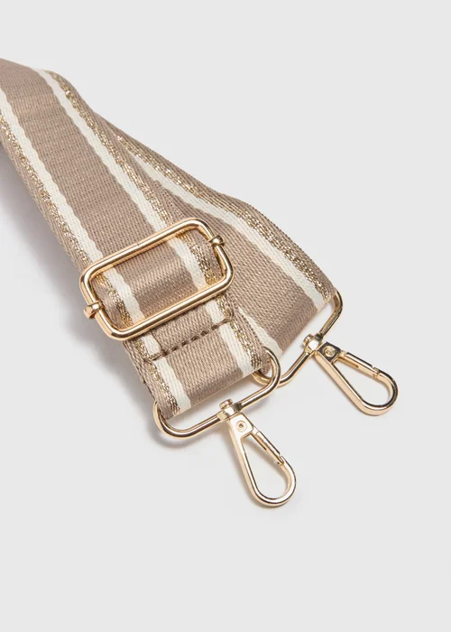 Taupe Stripe Bag Strap - One Size Image 2
