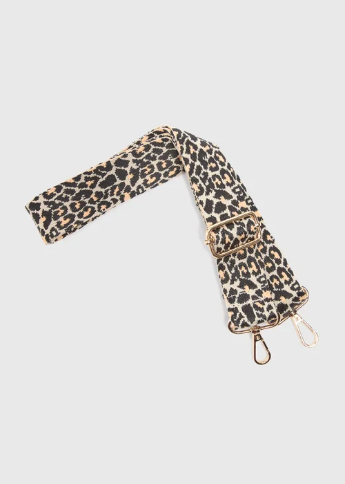 Stone Leopard Print Bag Strap - One Size Image 1