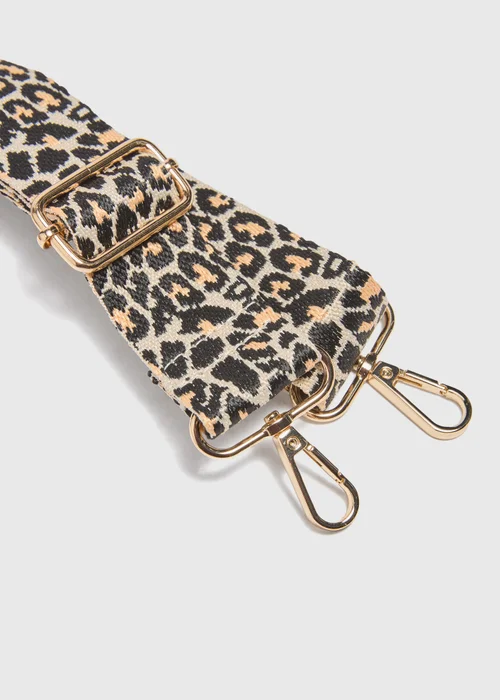 Stone Leopard Print Bag Strap - One Size Image 2