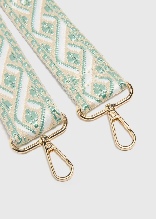 Green Patterned Bag Strap - One Size Image 2