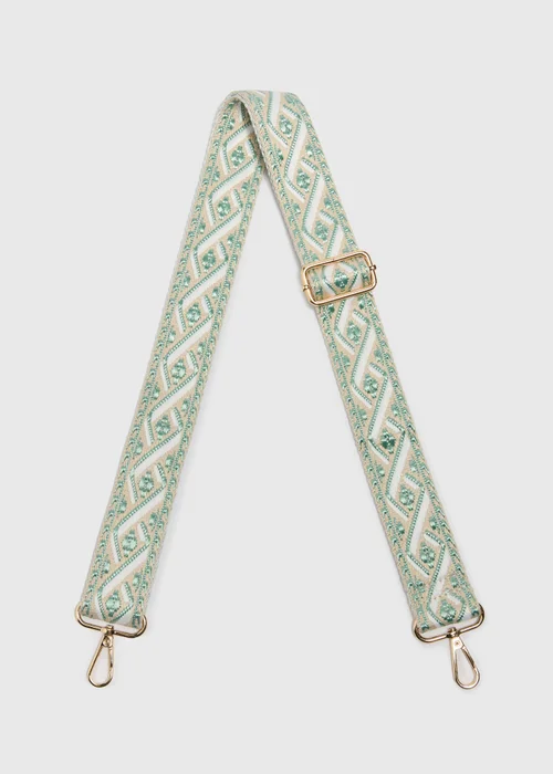 Green Patterned Bag Strap - One Size Image 1