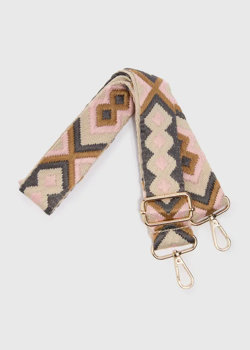 Pink Patterned Bag Strap - One Size Image 1