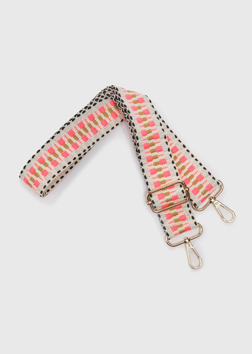 Bright Pink Patterned Bag Strap - One Size Image 1