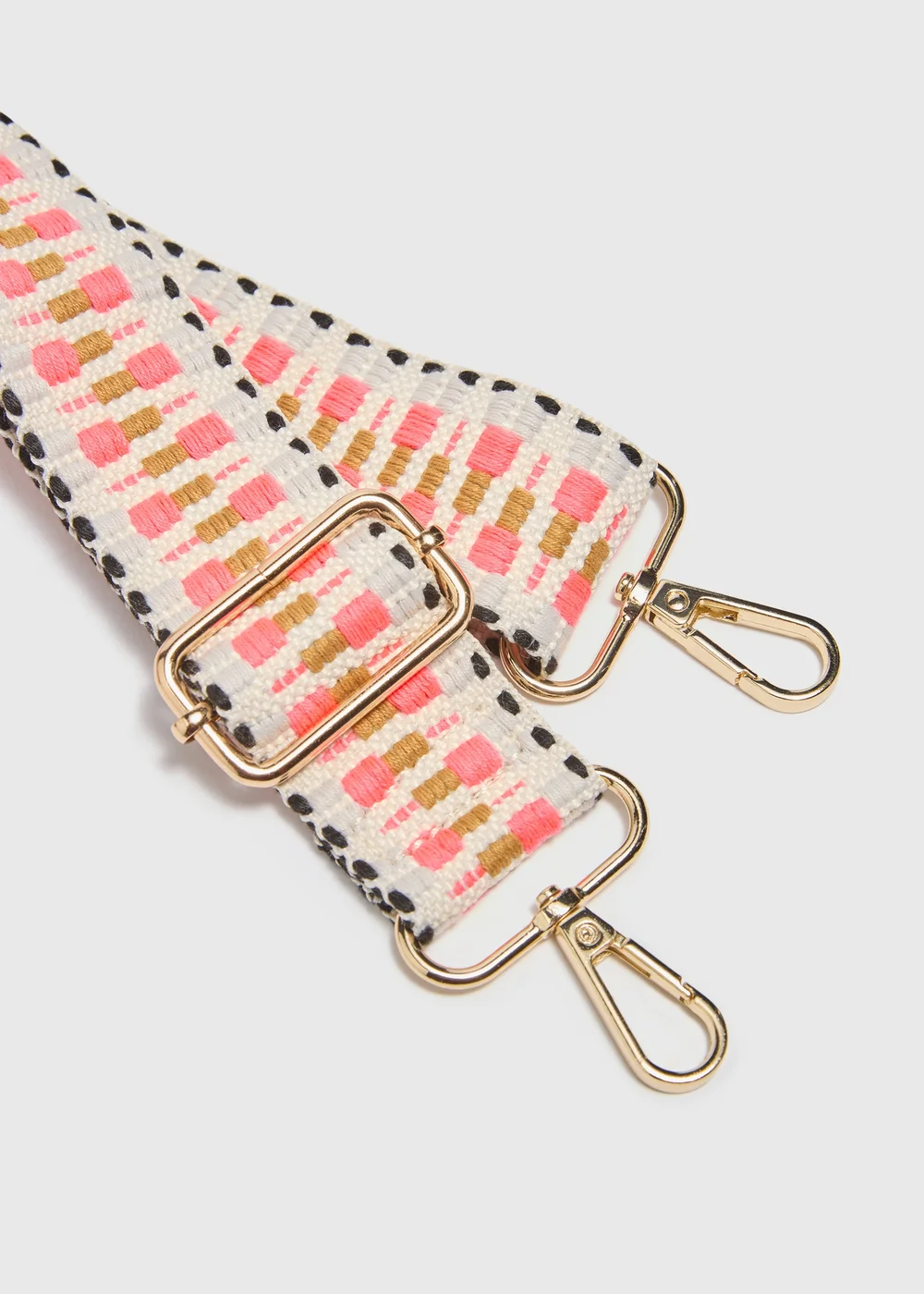 Bright Pink Patterned Bag Strap - One Size Image 2