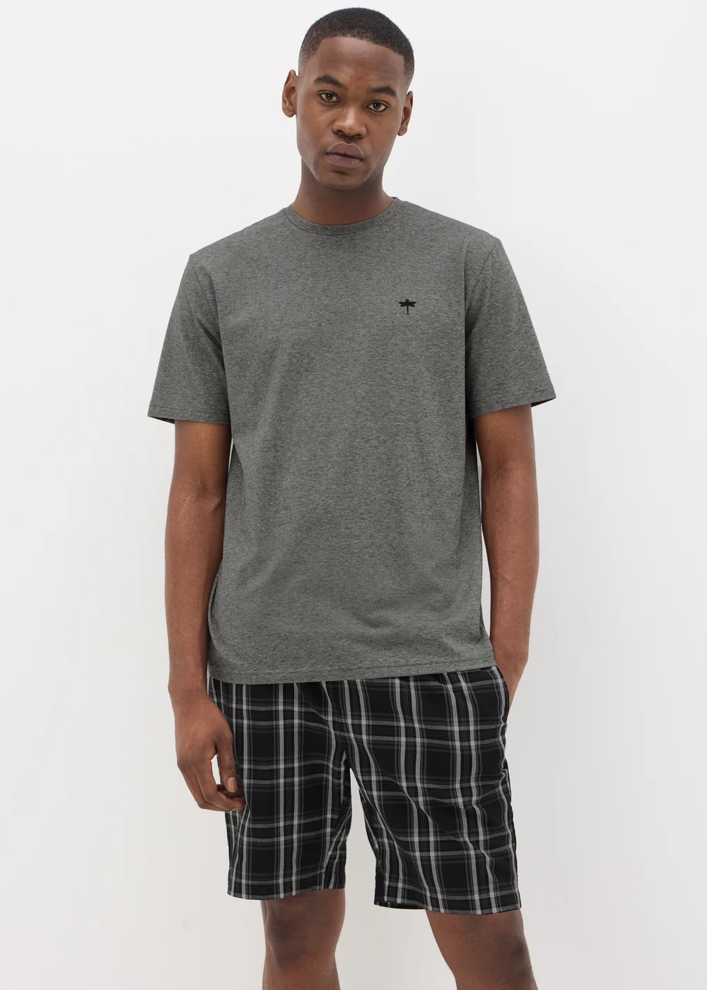 Charcoal Check Woven Pyjama Set - Extra small Image 1