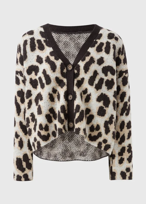 Brave Soul Brown Animal Print Cardigan - XS Image 4