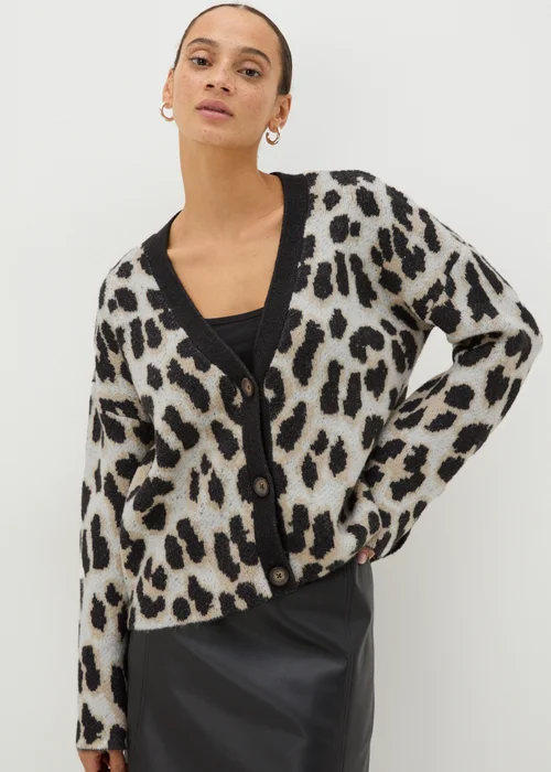 Brave Soul Brown Animal Print Cardigan - XS Image 1