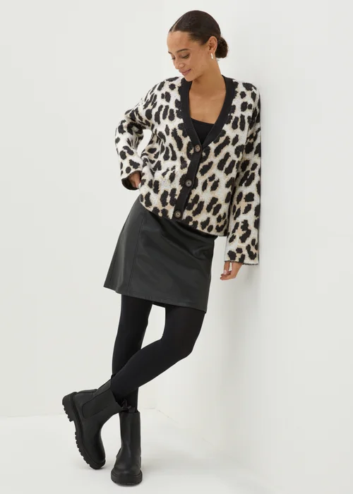 Brave Soul Brown Animal Print Cardigan - XS Image 3