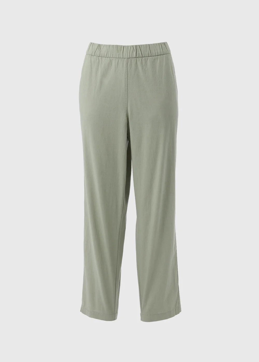 Sage Green Cotton Tapered Trousers - 8 Image 3