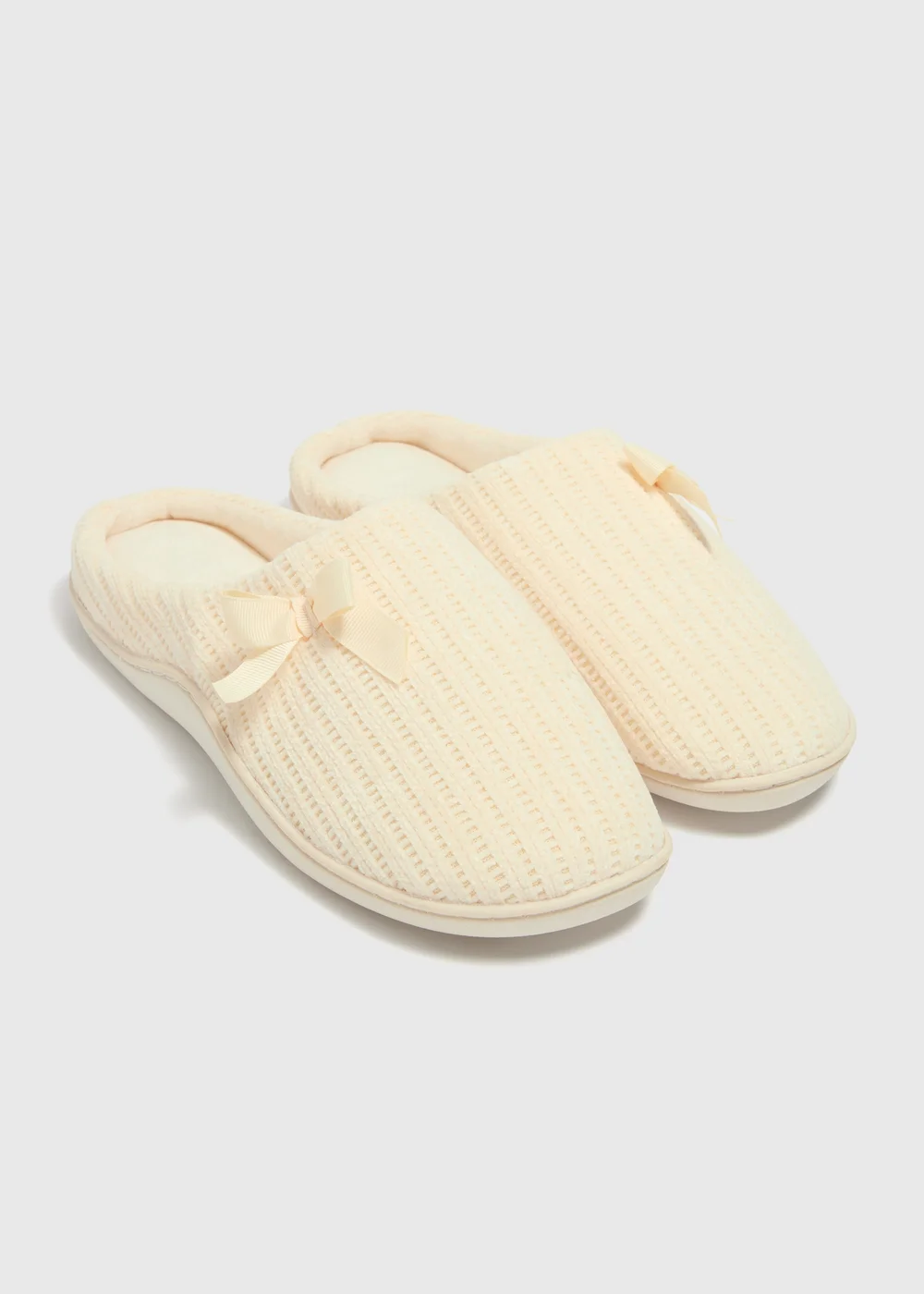 Cream Hidden Support Mule Slippers - Small Image 1