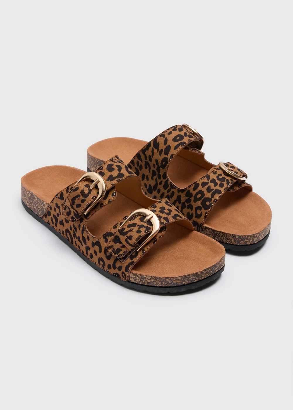 Brown Leopard Double Buckle Sandal - Size 3 Image 1