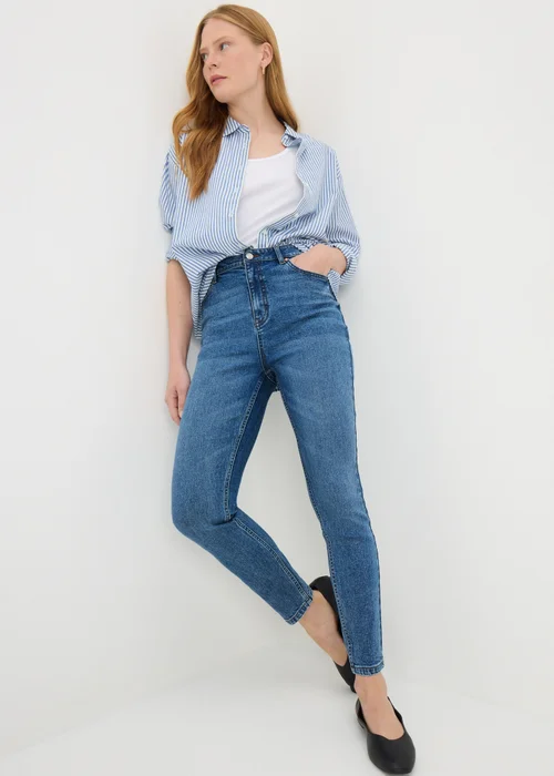 Mid Wash April Stretch High Rise Skinny Jeans - 24/L29 Image 1