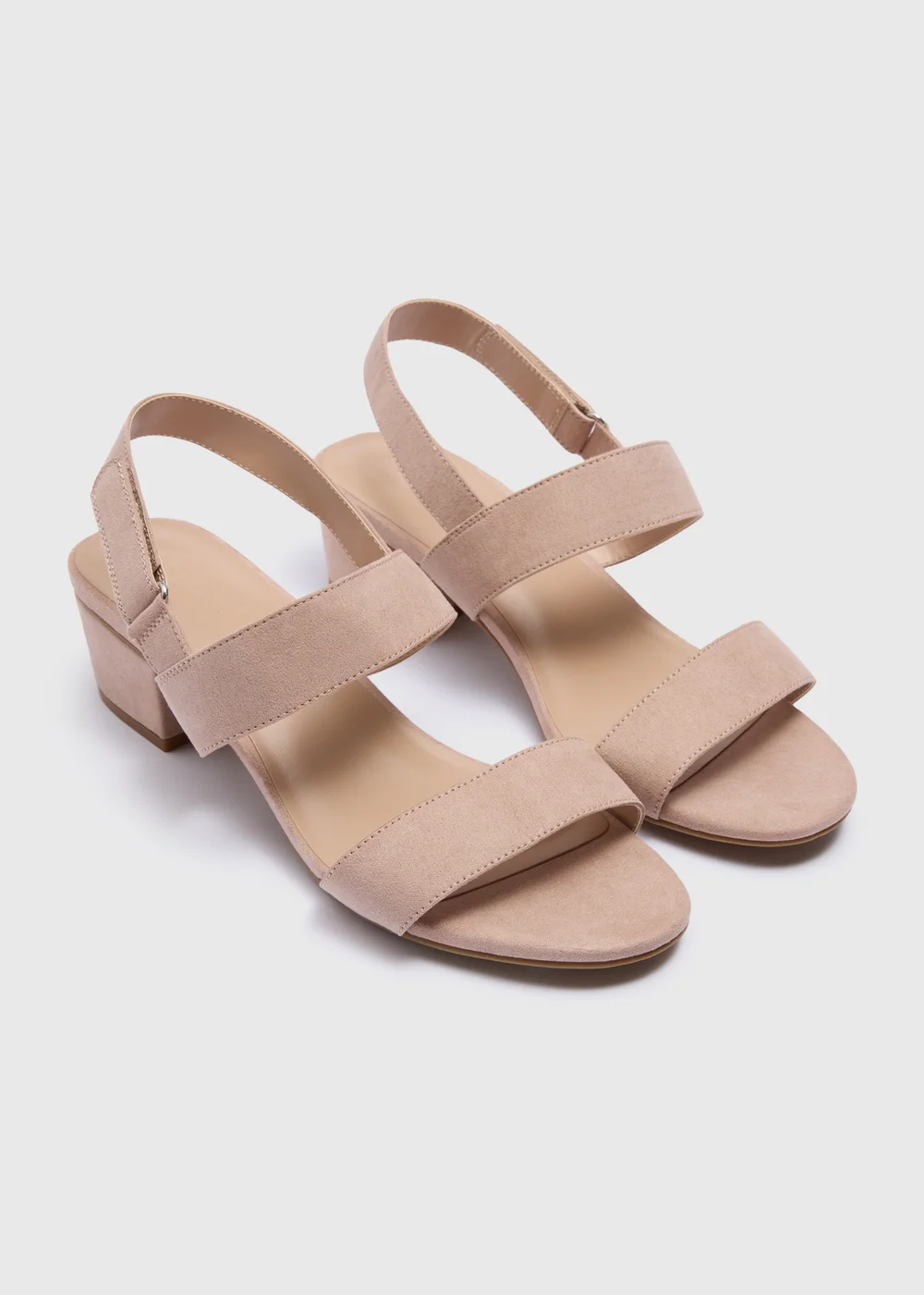 Nude Wide Fit Block Heels - Size 3 Image 1