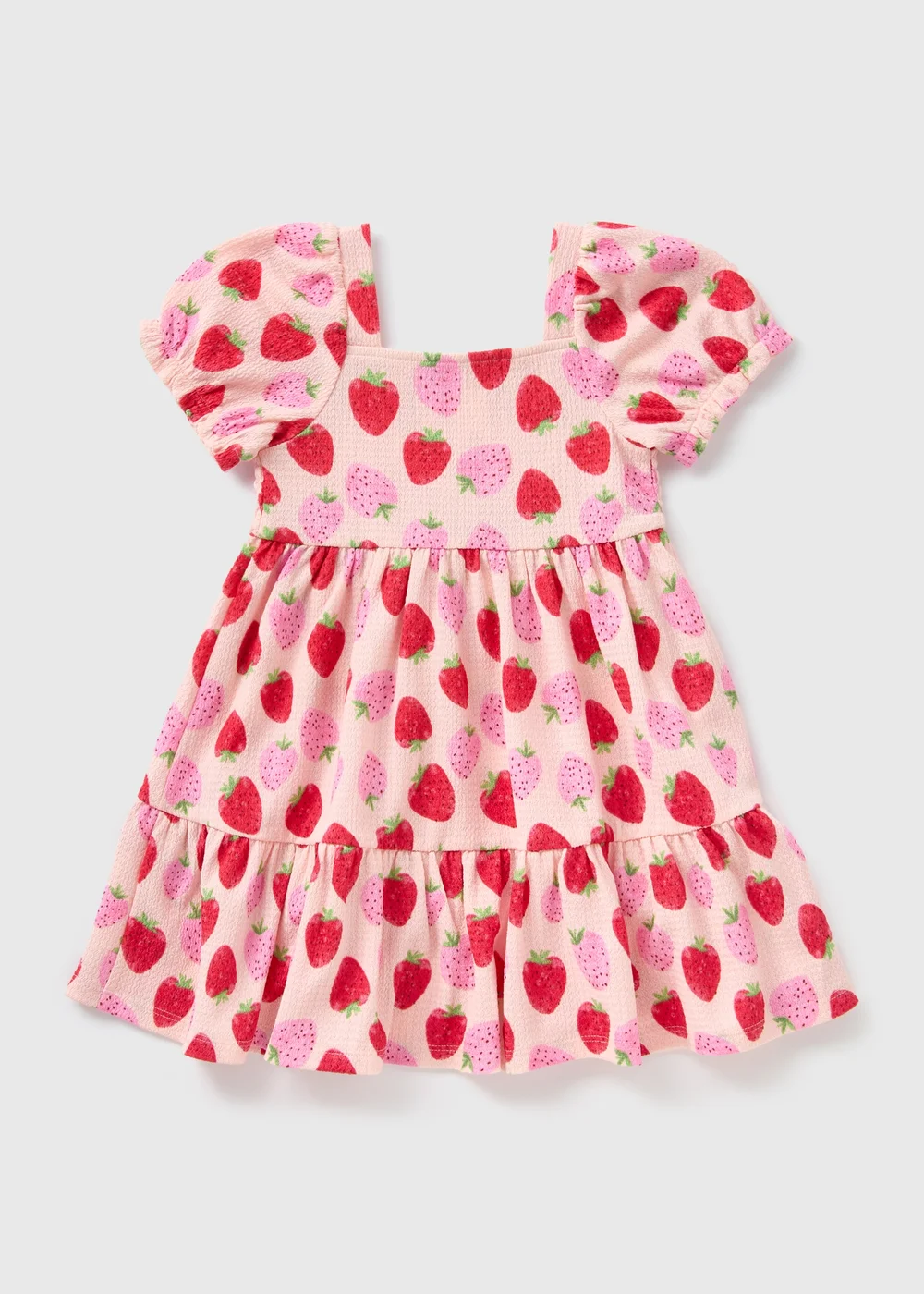Kids Pink Strawberry Crinkly Dress (1-7yrs) - 1-1.5 Yrs Image 1