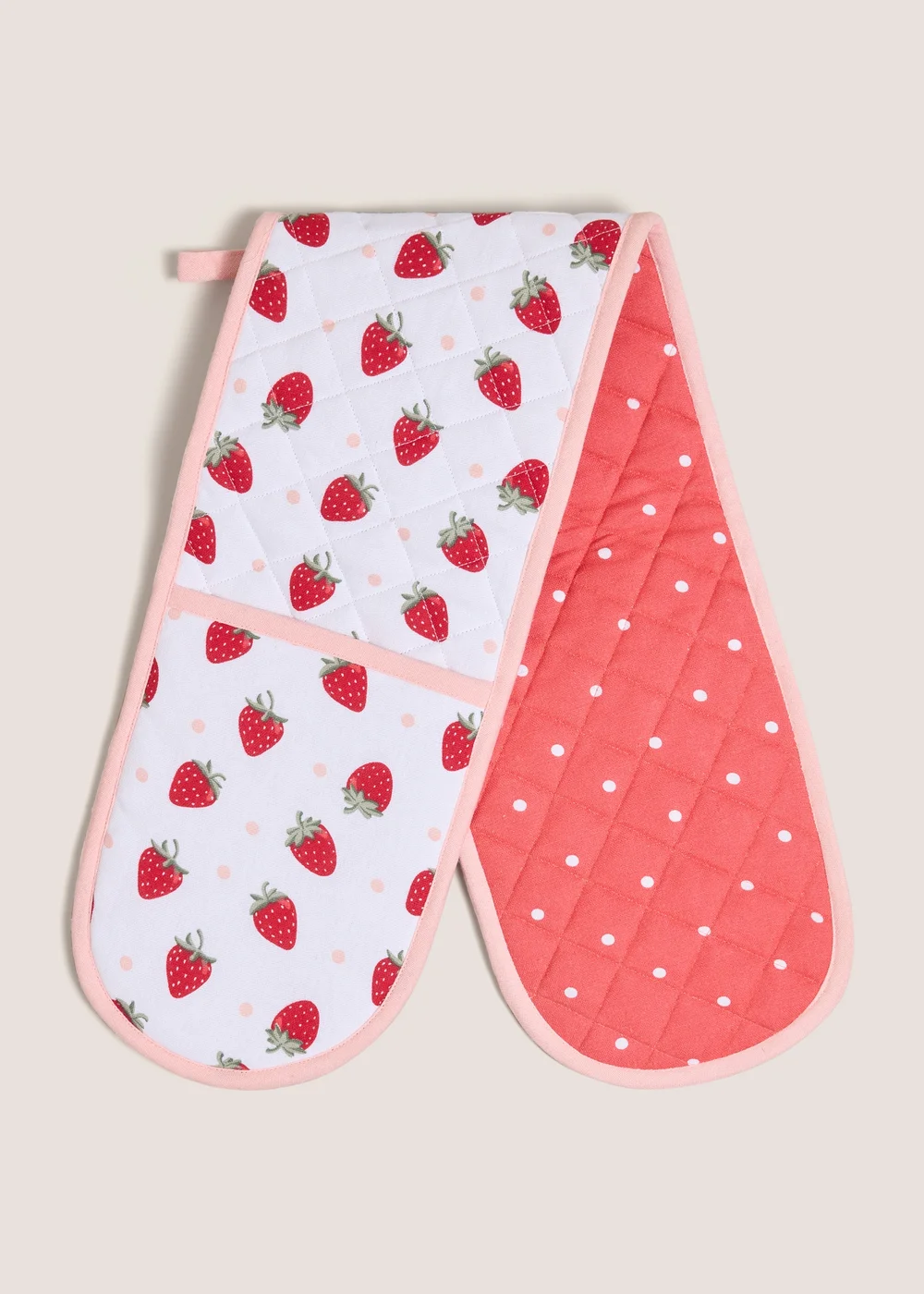 Pink Strawberry Oven Gloves Image 1