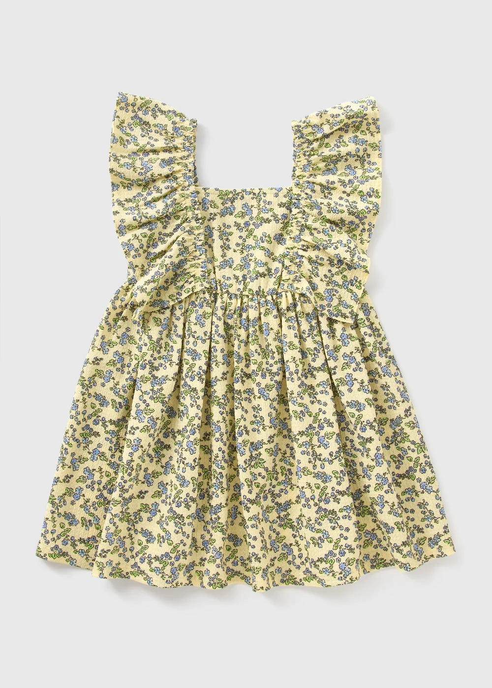 Girls Yellow Daisy Crinkle Dress (1-7yrs) - 1-1.5 Yrs Image 1