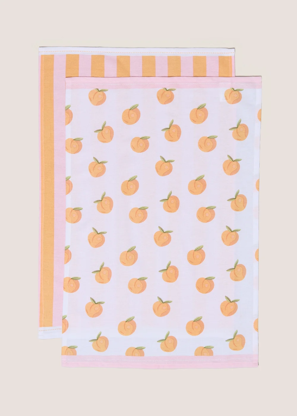 Peach Print Tea Towels Image 1