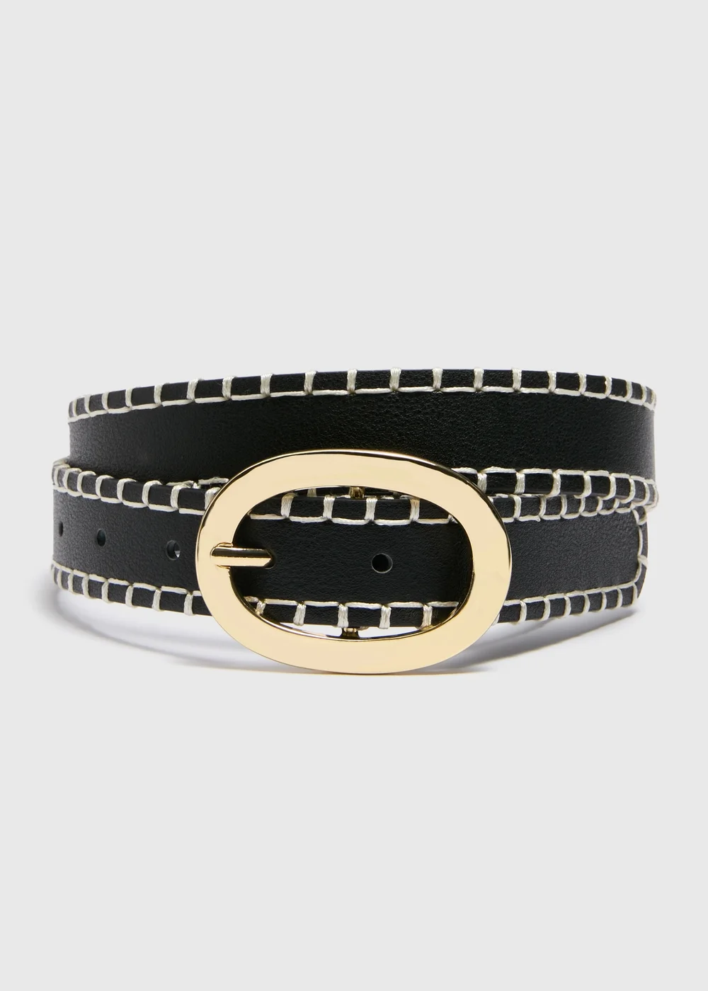 Black Whipstitch Belt - S Image 1