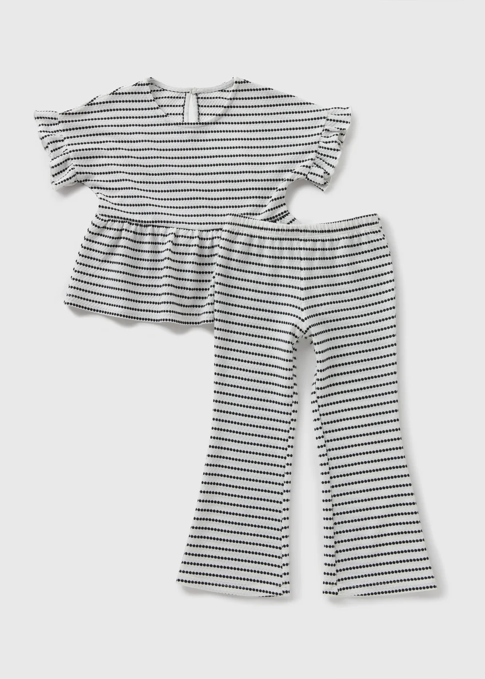 Girls White Textured Stripe Top & Flare Leggings Set (1-7yrs) - 1-1.5 Yrs Image 1