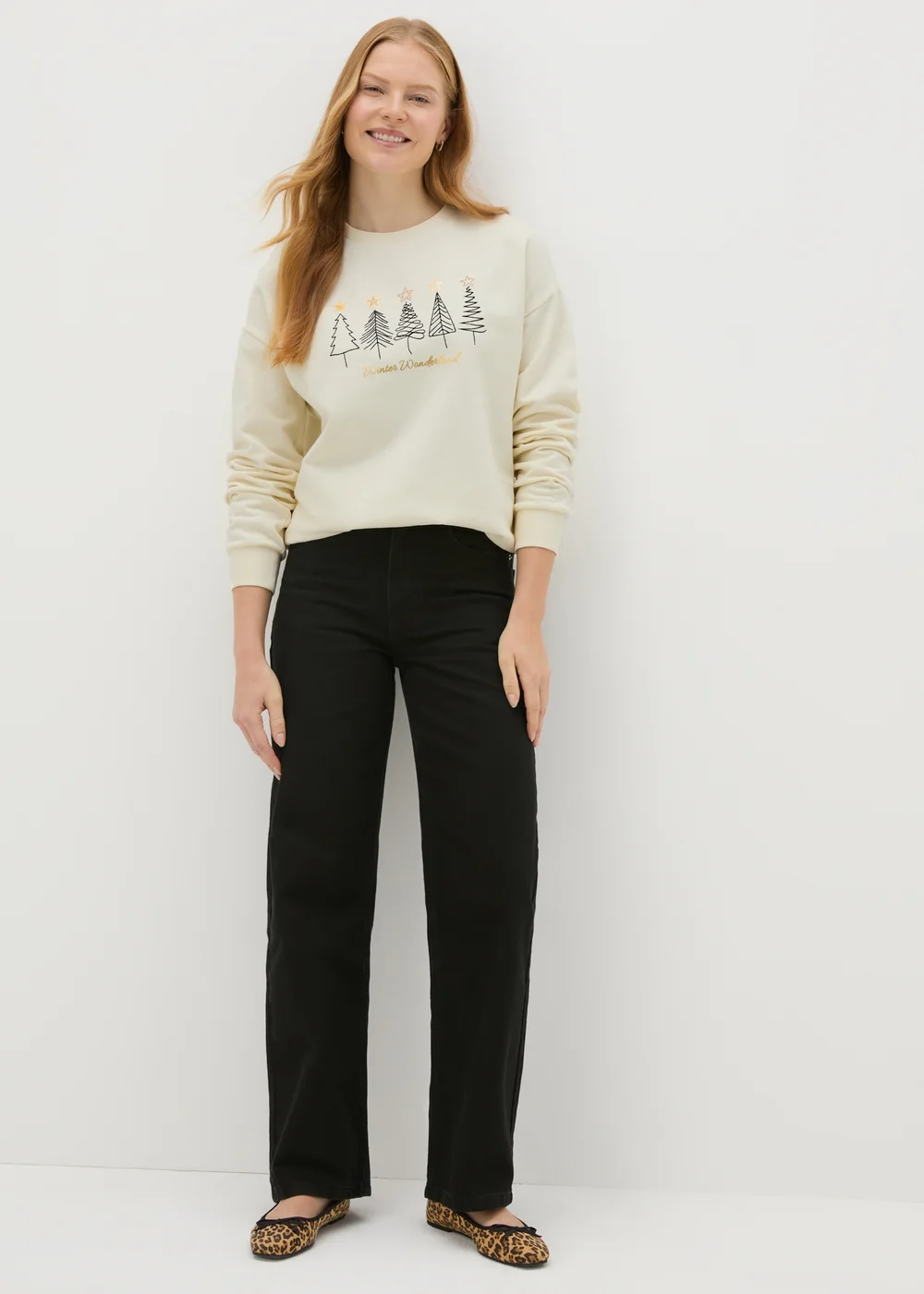 Cream Christmas Tree Sweatshirt - S Image 3