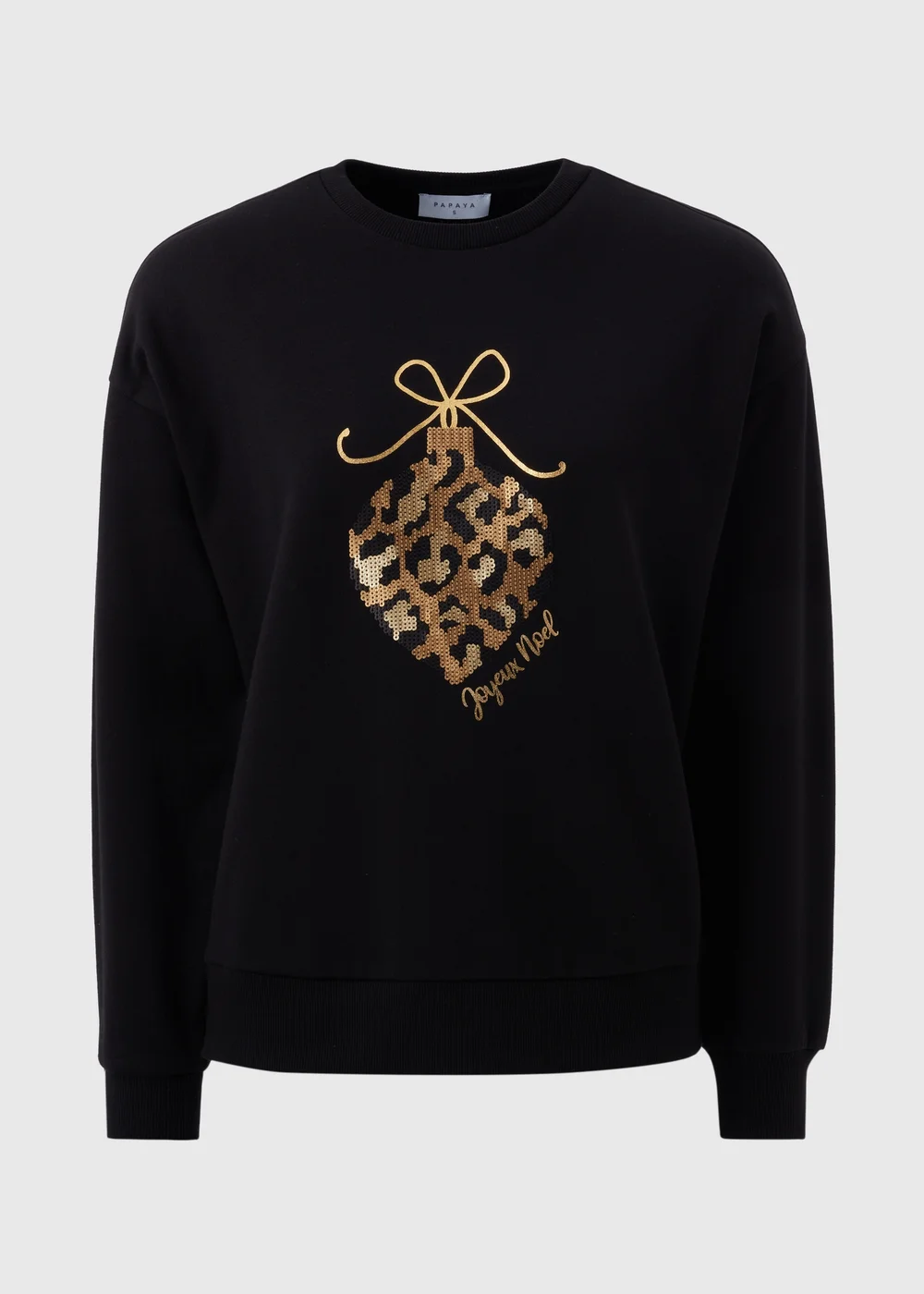 Black Sequin Bauble Sweatshirt - S Image 2