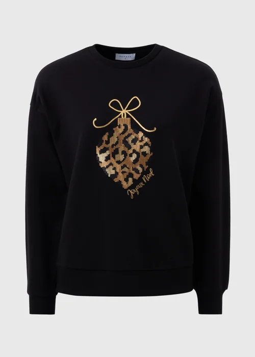 Black Sequin Bauble Sweatshirt - S Image 2