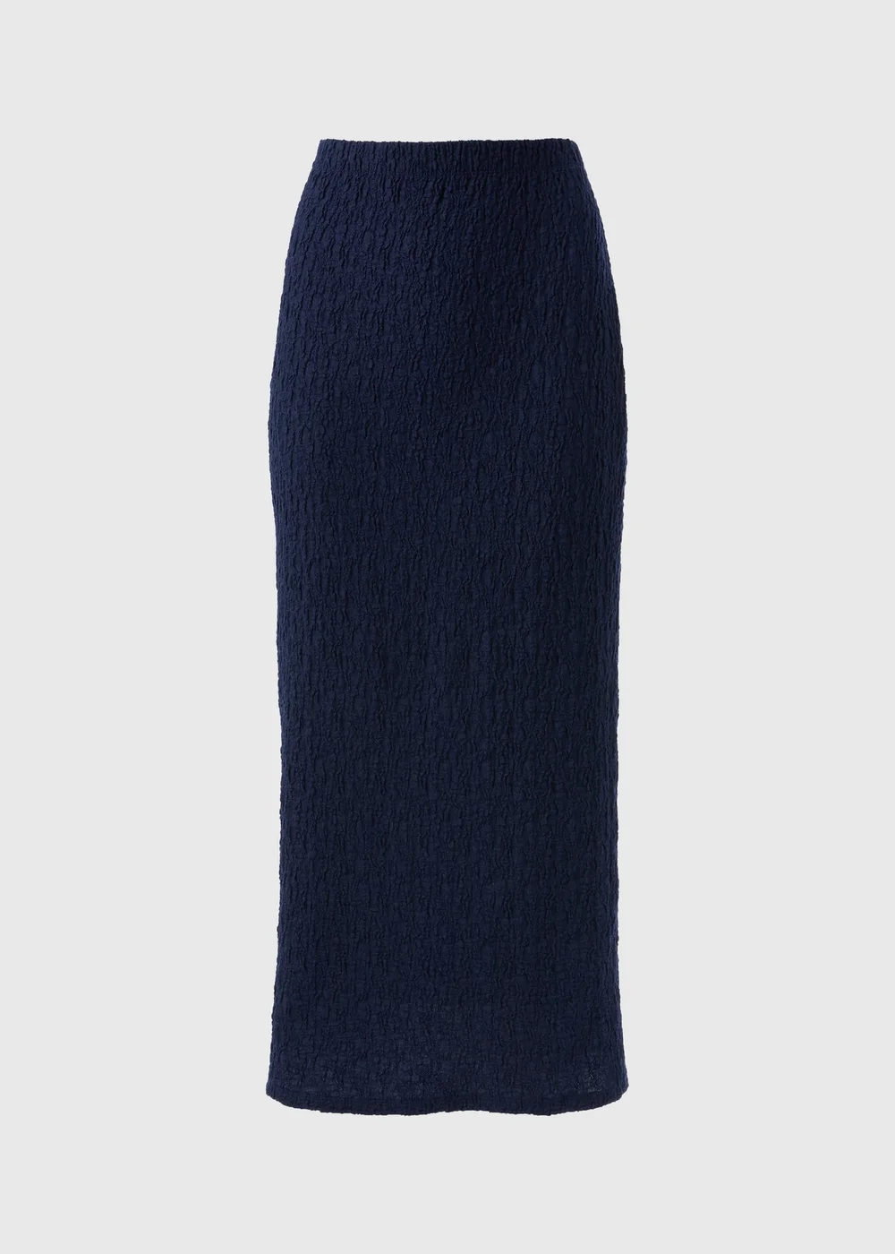 Navy Textured Midaxi Skirt - 8 Image 2