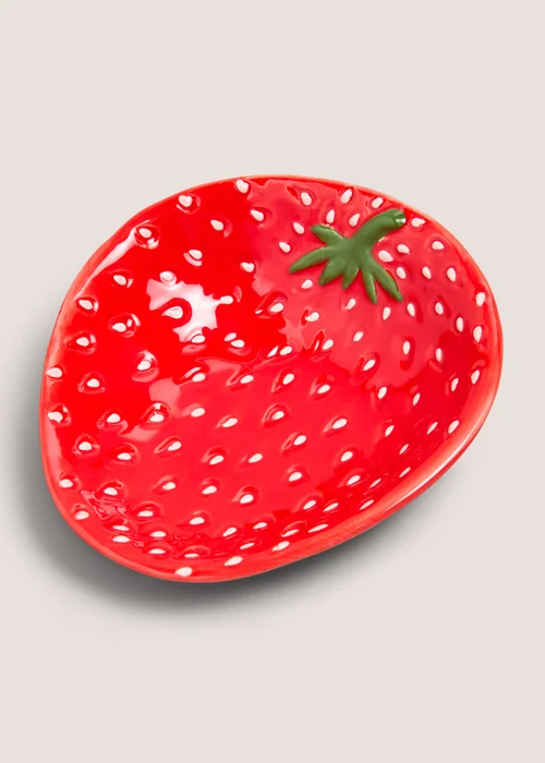 Red Strawberry Ceramic Small Dish Image 1