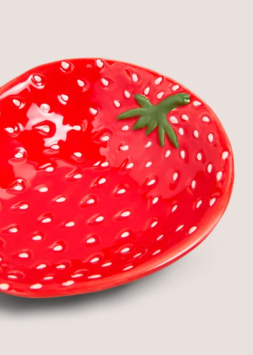 Red Strawberry Ceramic Small Dish Image 2