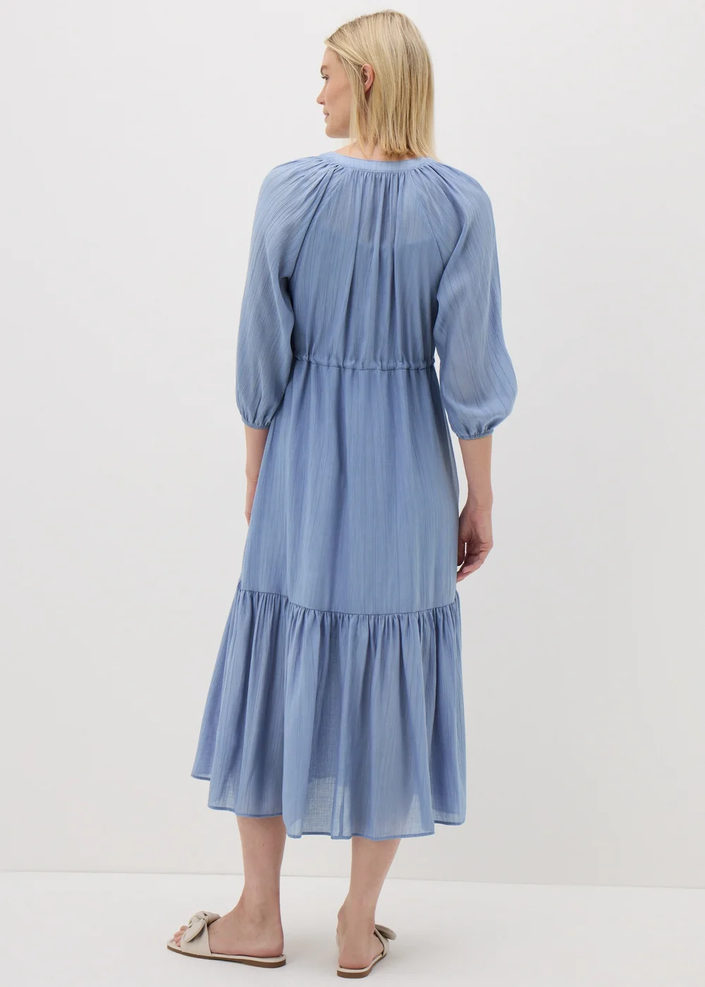 Light Blue Raglan Midi Shirt Dress - 8 Image 2