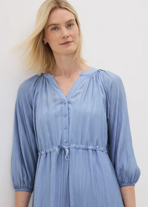 Light Blue Raglan Midi Shirt Dress - 8 Image 3